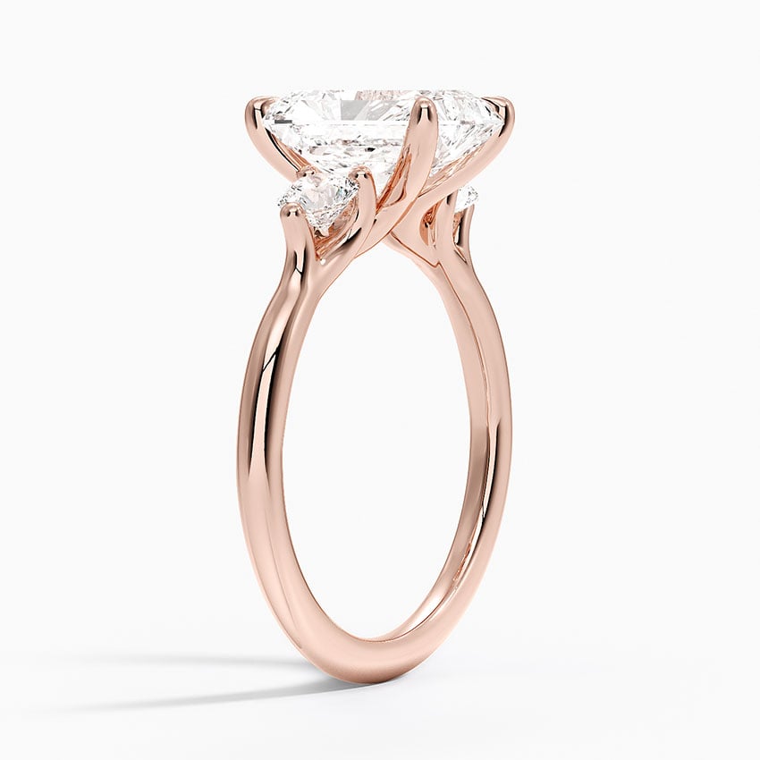 14K Rose Gold Freesia Three Stone Diamond Ring (1/3 ct. tw.)