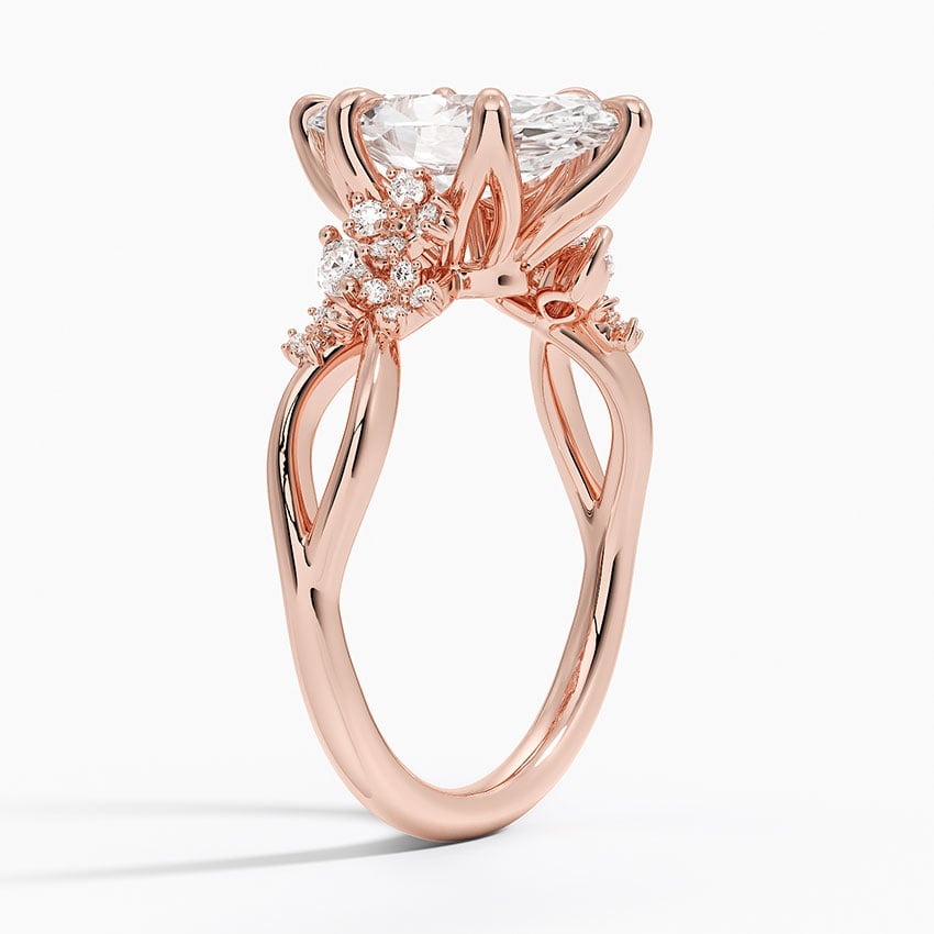 Flower Cluster Diamond Engagement Ring
