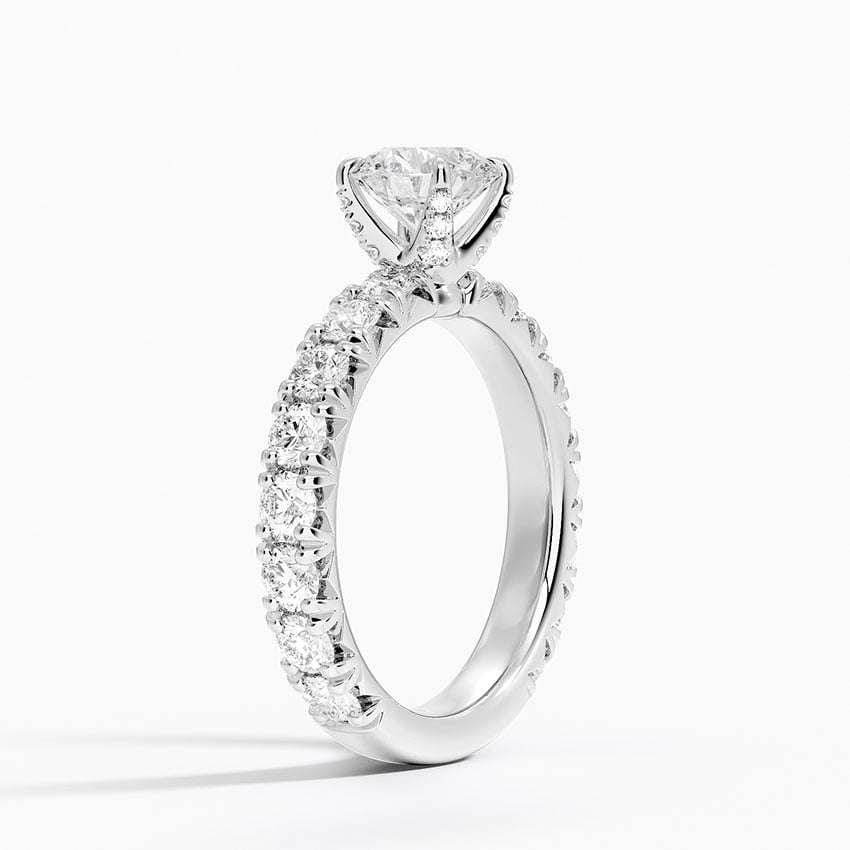 18K White Gold Ellora Three-Quarter Coverage Diamond Ring
