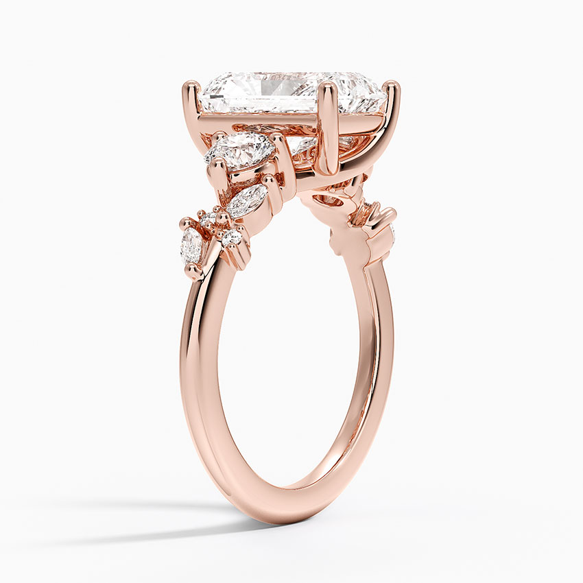 14K Rose Gold Arden Three Stone Diamond Ring