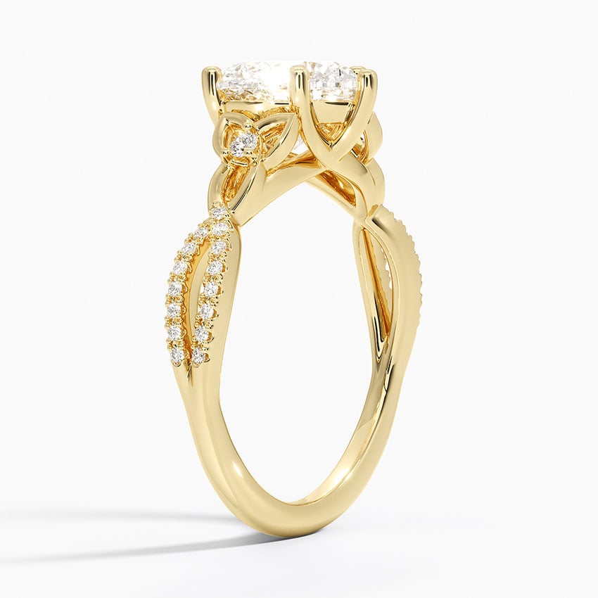 18K Yellow Gold Luxe Celtic Love Knot Diamond Ring