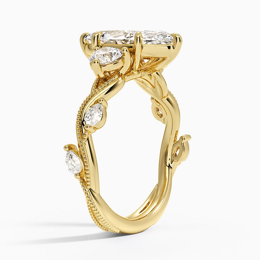 Vintage Secret Garden Three Stone Diamond Ring