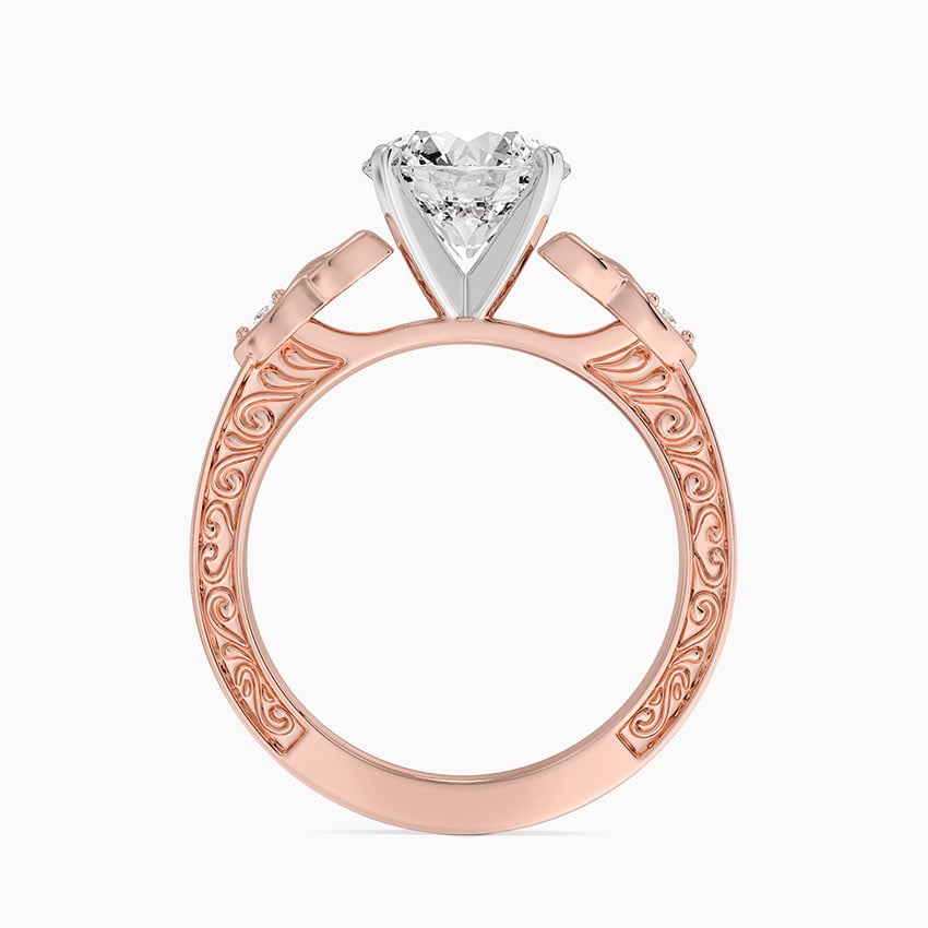 14K Rose Gold Aberdeen Celtic Diamond Ring, large side view