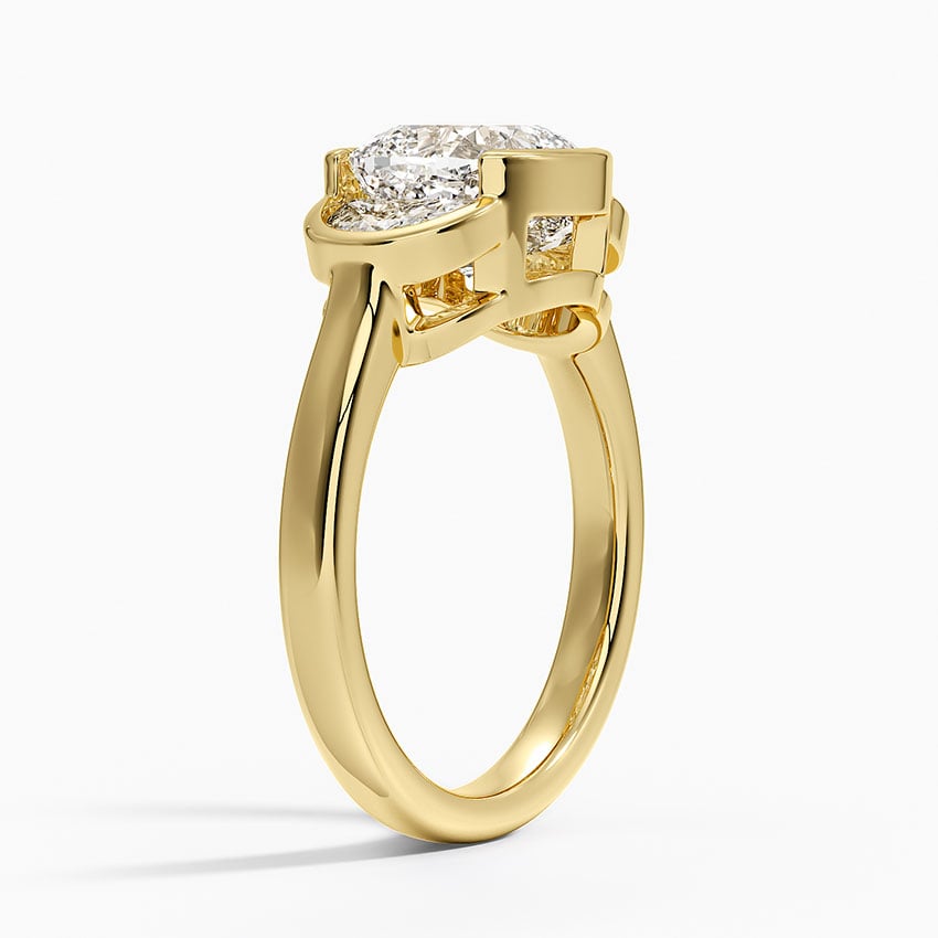 Half Moon Three Stone Bezel Diamond Ring (1/2 ct. tw.)