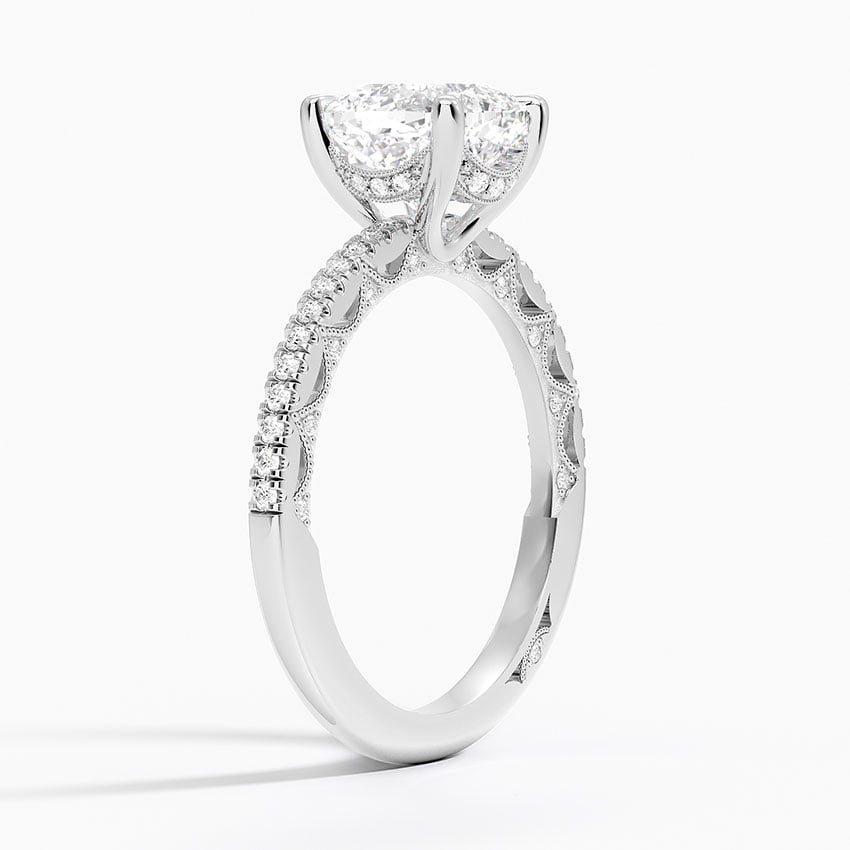 18K White Gold Tacori Lunetta Crescent Diamond Ring
