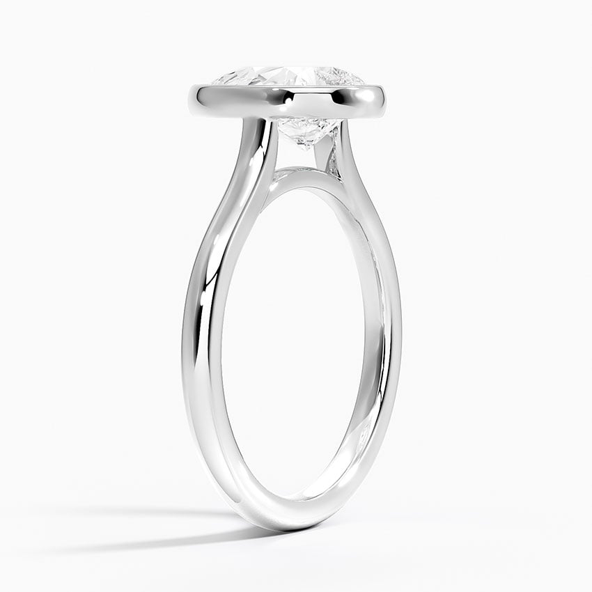 18K White Gold Luna 2mm Bezel Ring