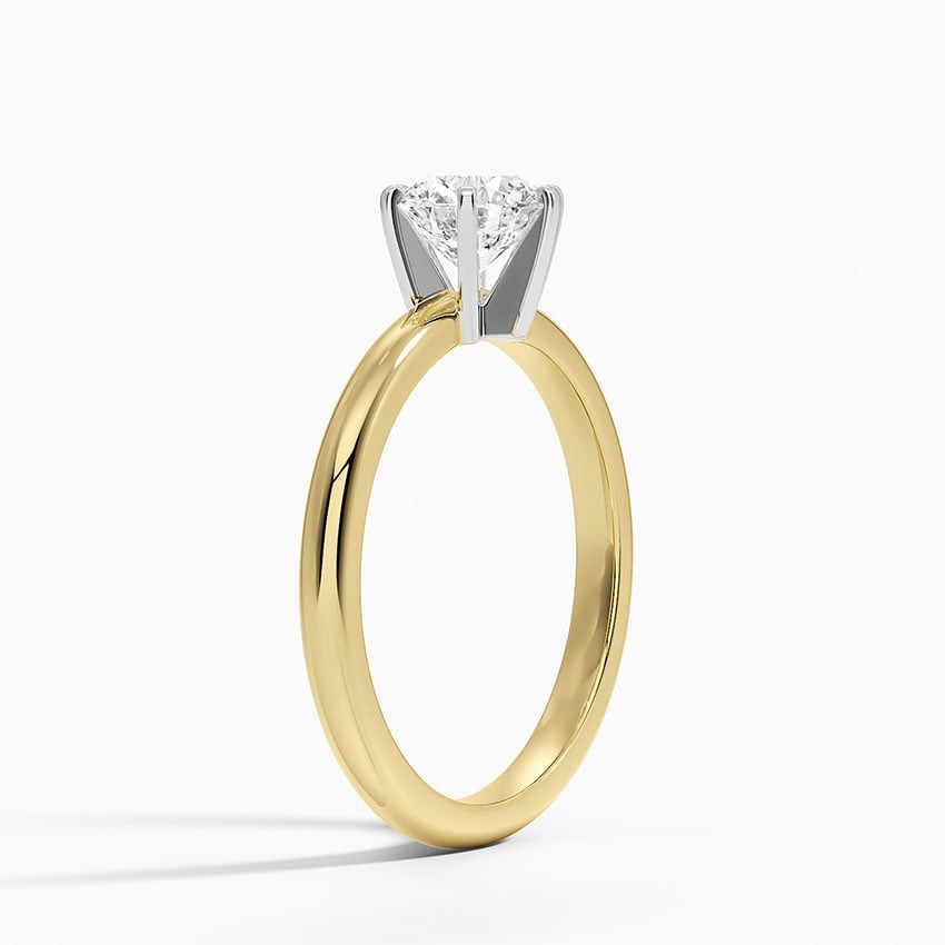 18KY Sapphire Comfort Fit 2mm Six-Prong Solitaire Ring, large top view