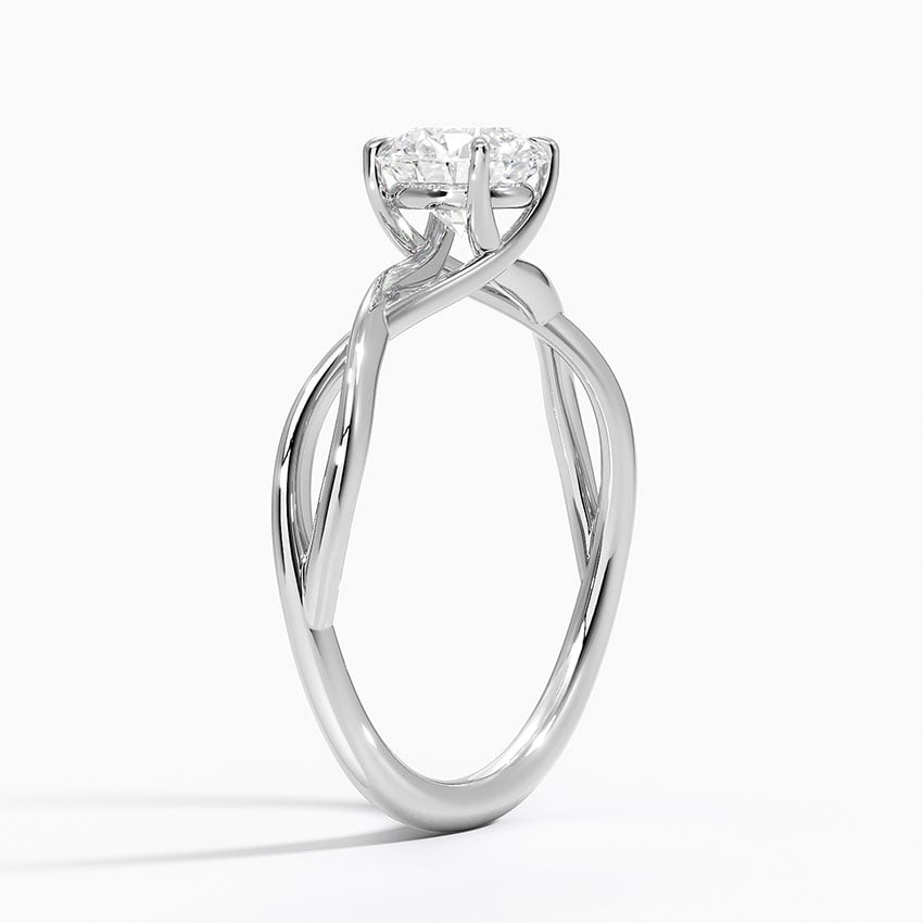18KW Sapphire Alya Twist Solitaire Ring, large top view