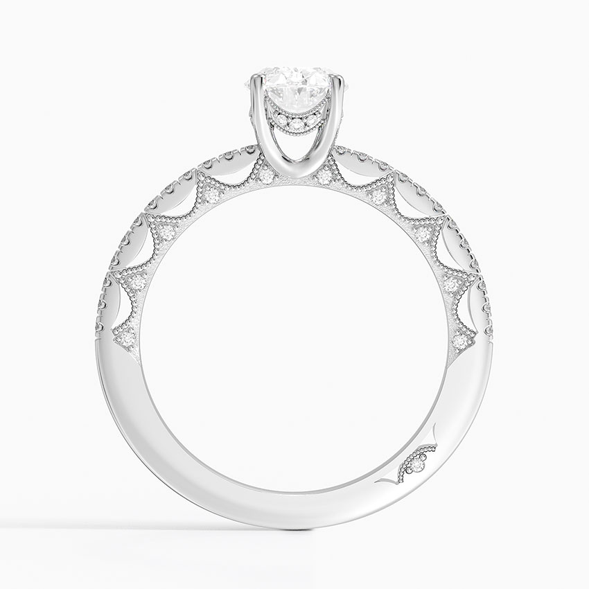 18K White Gold Tacori Lunetta Crescent Diamond Ring