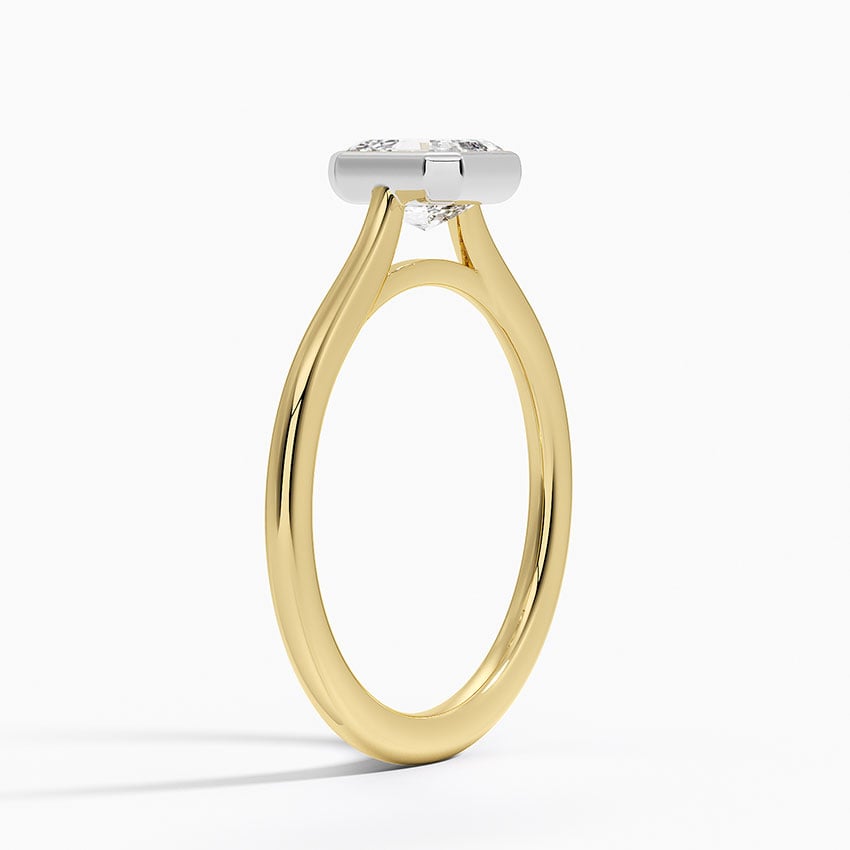 Mixed Metal Petite Luna Bezel Ring