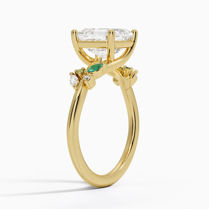 Arden Diamond Ring with Lab Emerald Accents - Brilliant Earth