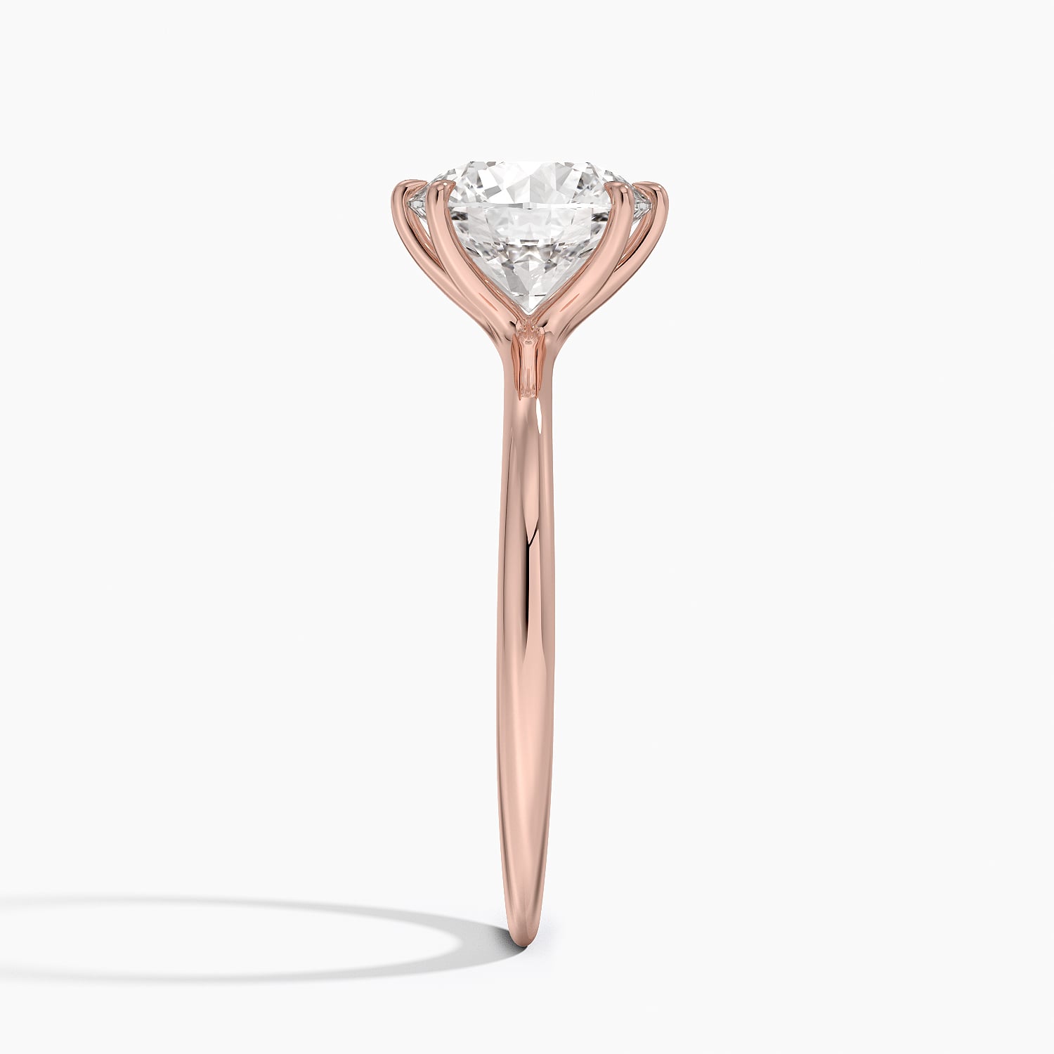 14K Rose Gold Freesia Six-Prong Solitaire Ring, large side view
