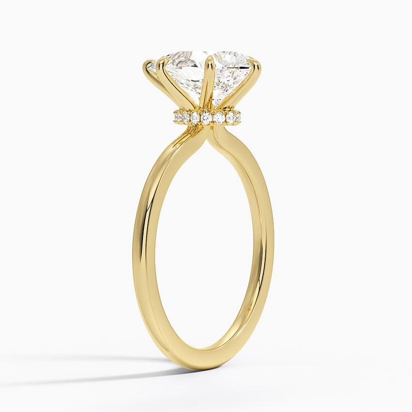 Pavé Wrap Hidden Halo Diamond Engagement Ring - Secret Halo