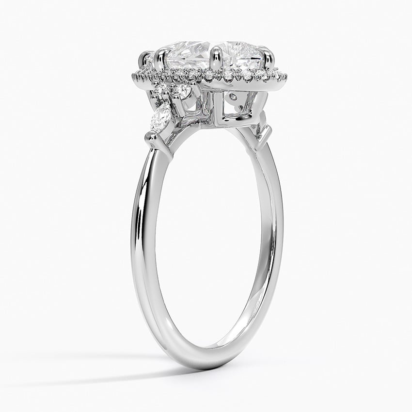 Diamond Halo Accent Engagement Rings