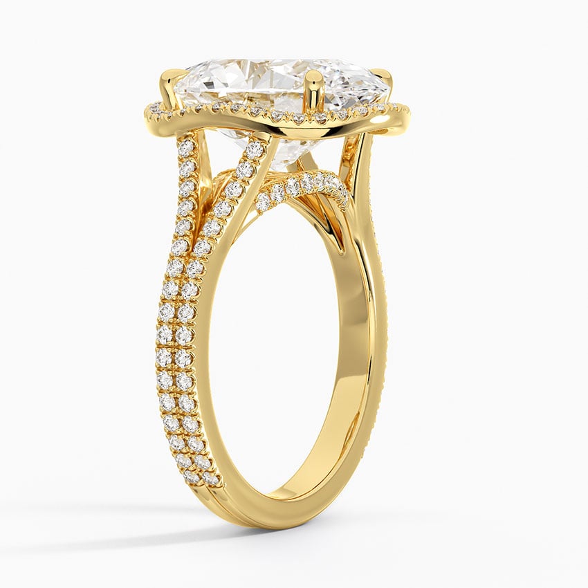 18K Yellow Gold Fortuna Halo Diamond Ring (1/2 ct. tw.)