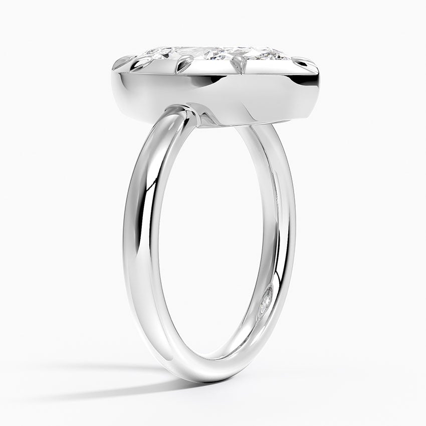 18K White Gold Harper Bezel Prong Solitaire Ring