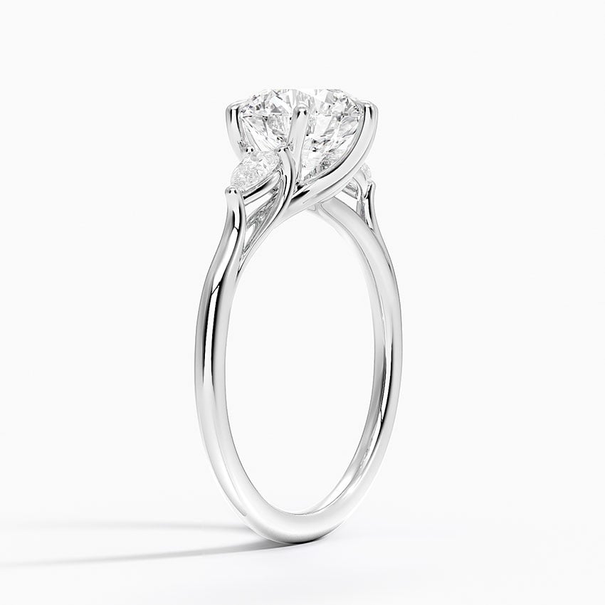 Platinum Delilah Three Stone Pear Diamond Ring (1/5 ct. tw.)