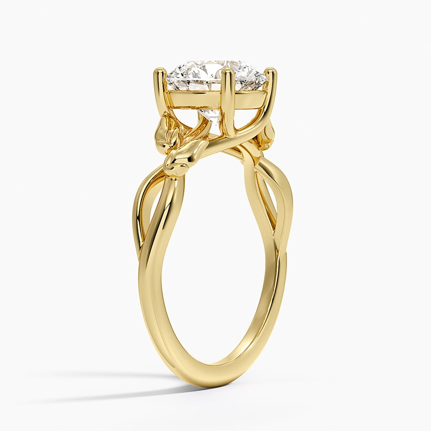 18K Yellow Gold Budding Willow Solitaire Ring, large side view