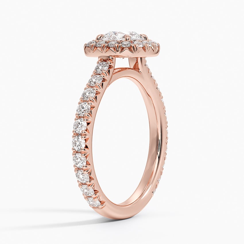 14KR Aquamarine Estelle Halo Diamond Ring (3/4 ct. tw.), large top view