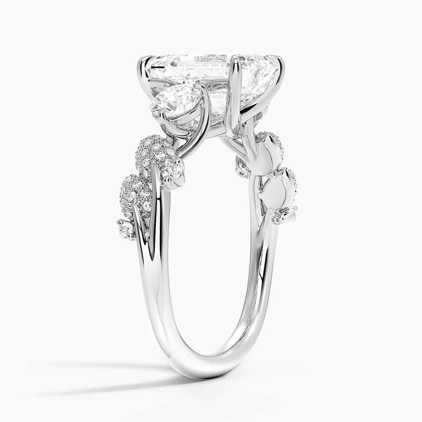 Canopy Three Stone Diamond Ring in 18K White Gold