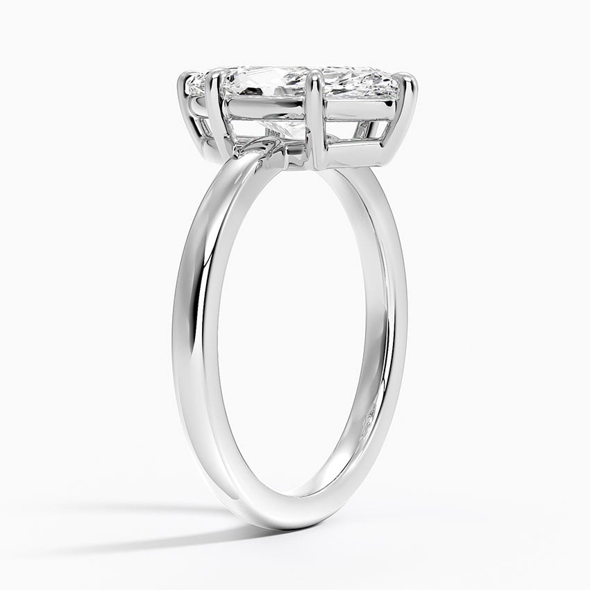 18K White Gold Dara Low-Profile Solitaire Ring