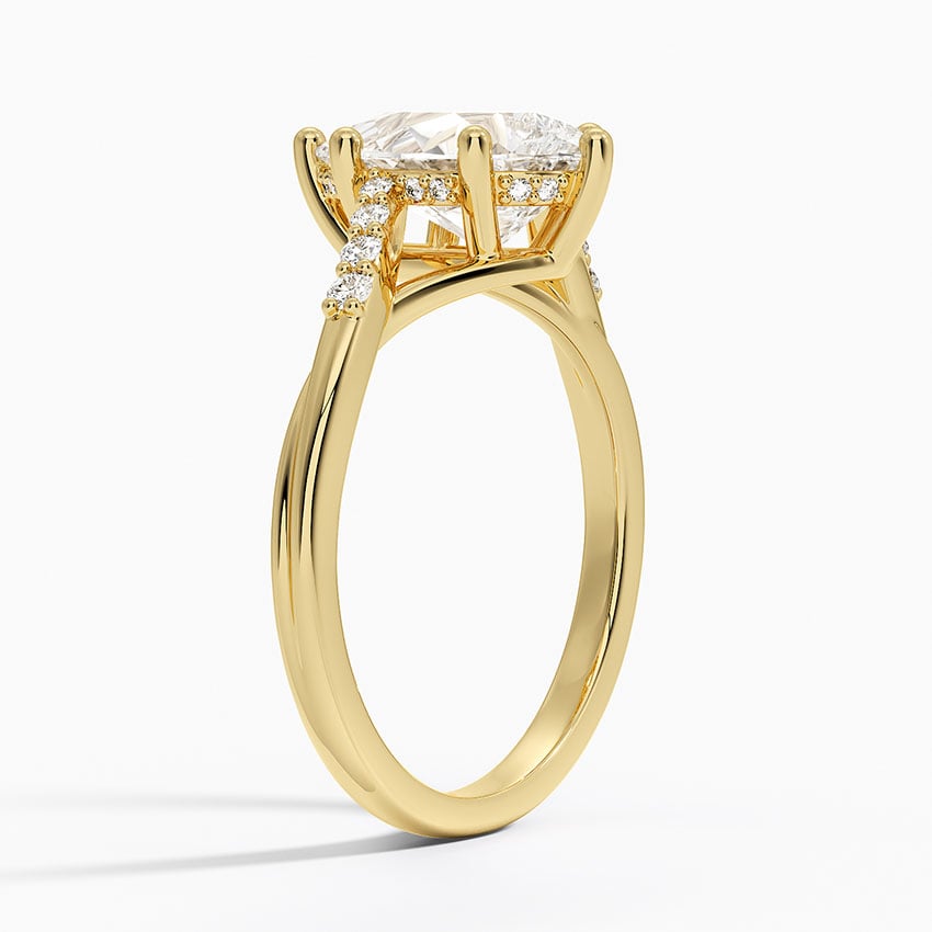 18K Yellow Gold Chamise Hidden Halo Diamond Ring