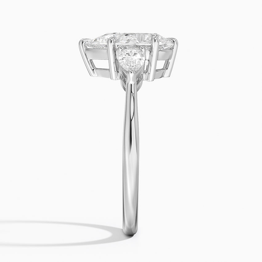 18K White Gold Opera Three Stone Diamond Ring