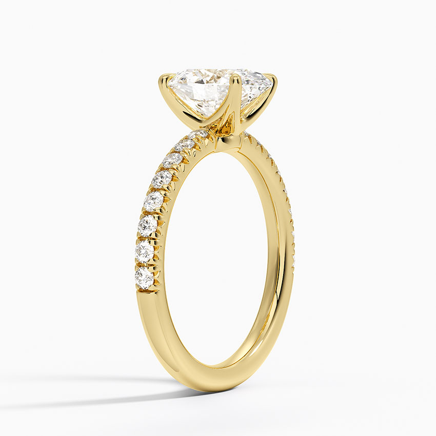 18K Yellow Gold Amelie Half-Coverage Diamond Ring