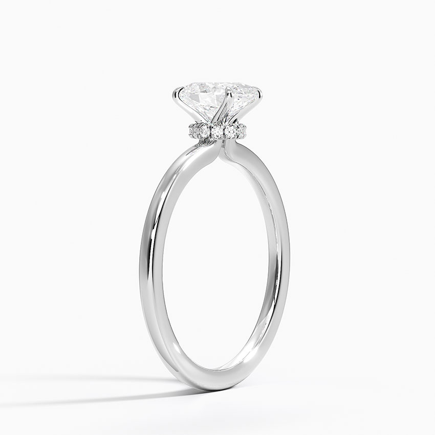 18K White Gold Secret Halo Diamond Ring