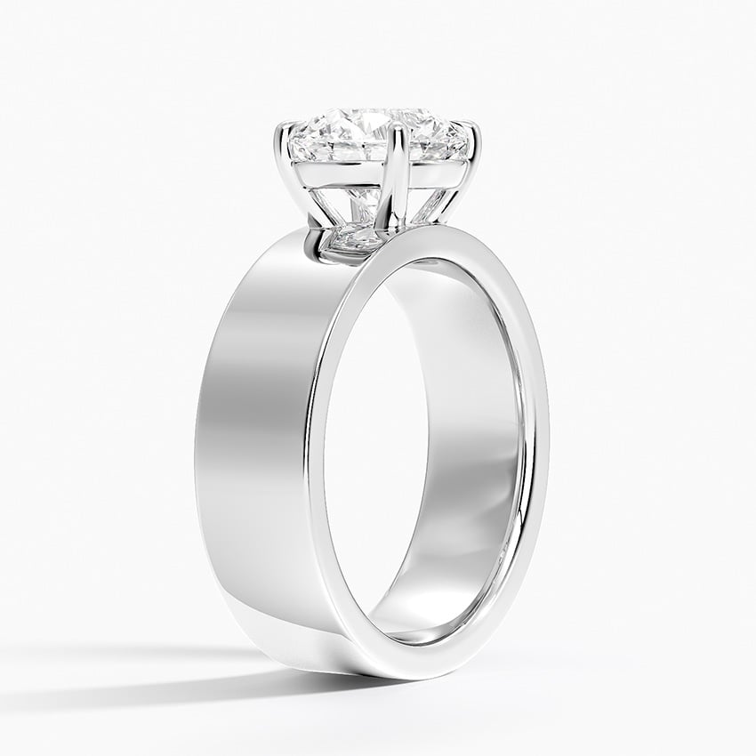 Thick Solitaire Engagement Ring