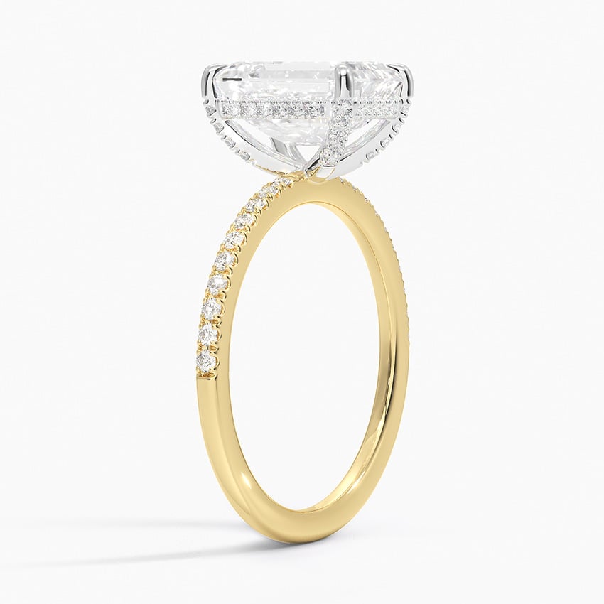 Mixed Metal Hidden Diamond Accent Engagement Ring