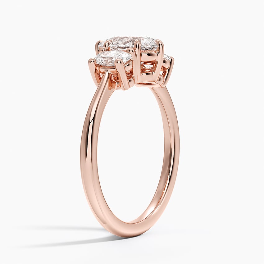 14K Rose Gold Oval-Cut Three Stone Diamond Ring (1/2 ct. tw.)