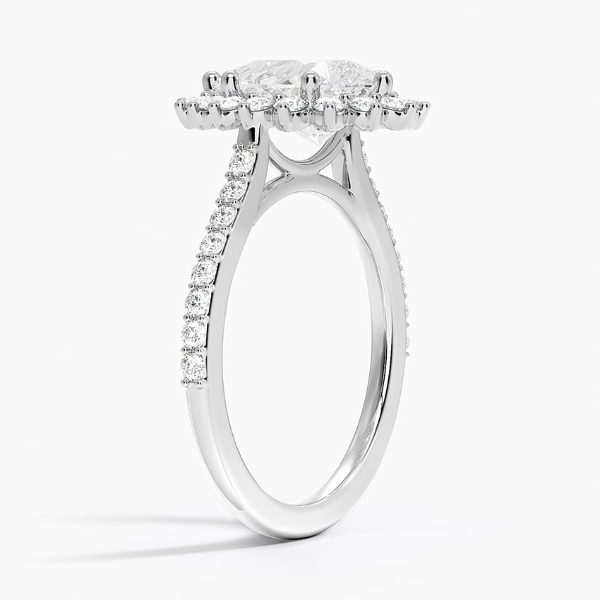 18K White Gold Luxe Sunburst Halo Diamond Ring (1/2 ct. tw.)