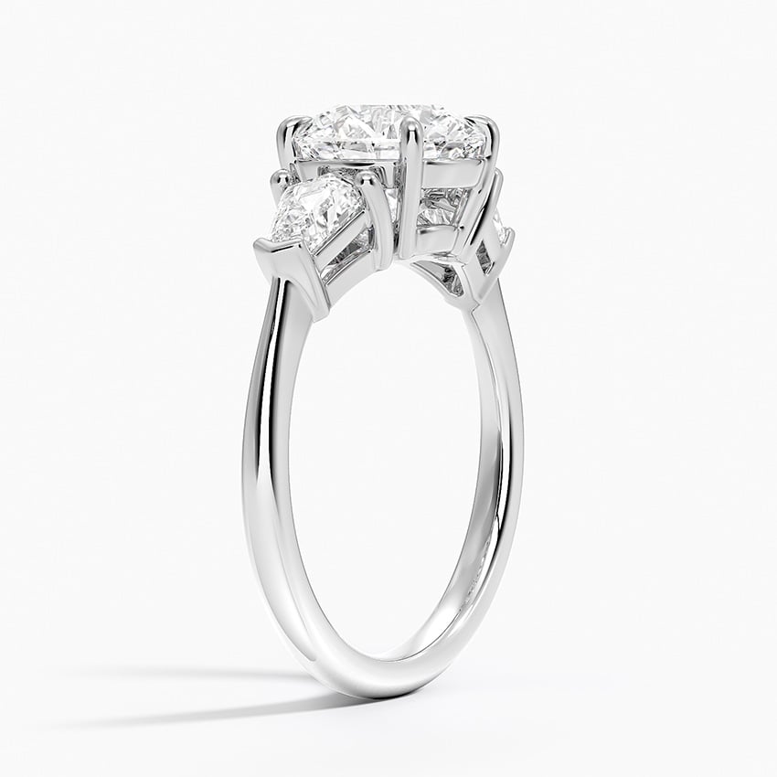 Platinum Shield Cut Three Stone Diamond Ring (1/2 ct. tw.)