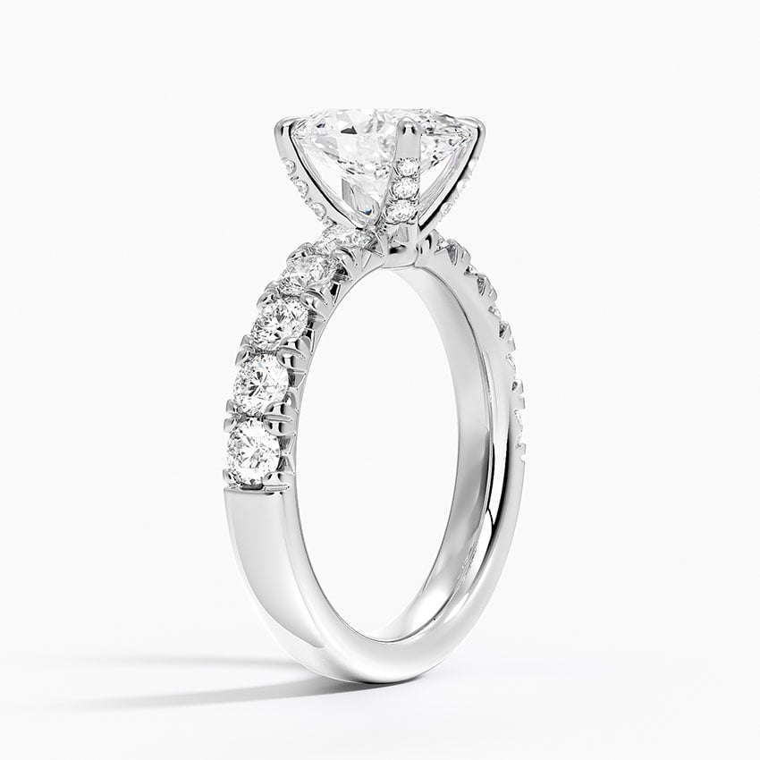Luxe French Pave Diamond Engagement Ring