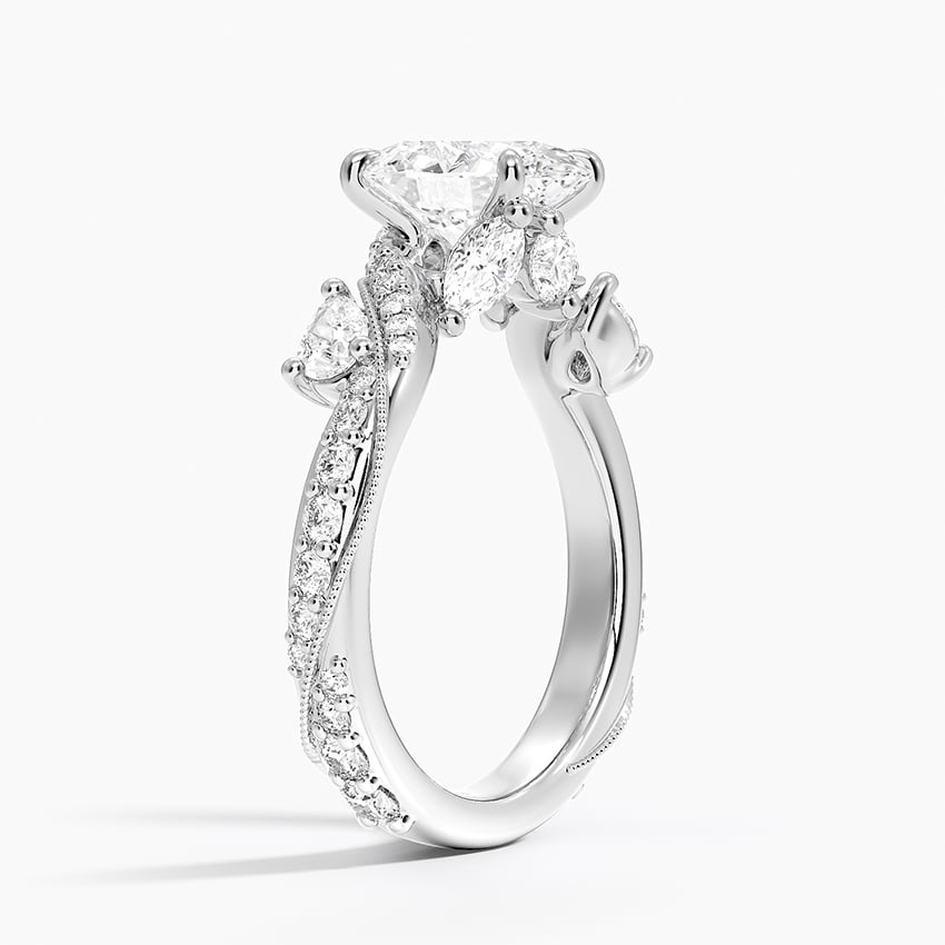 18K White Gold Grand Camellia Diamond Ring