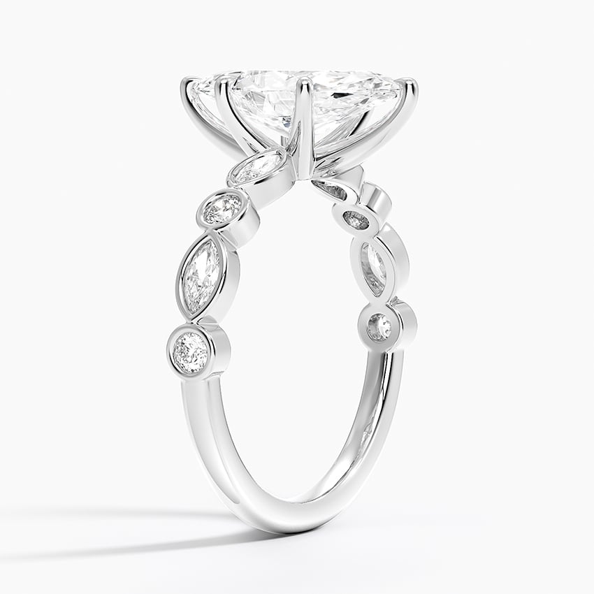 18K White Gold Versailles Bezel Diamond Ring