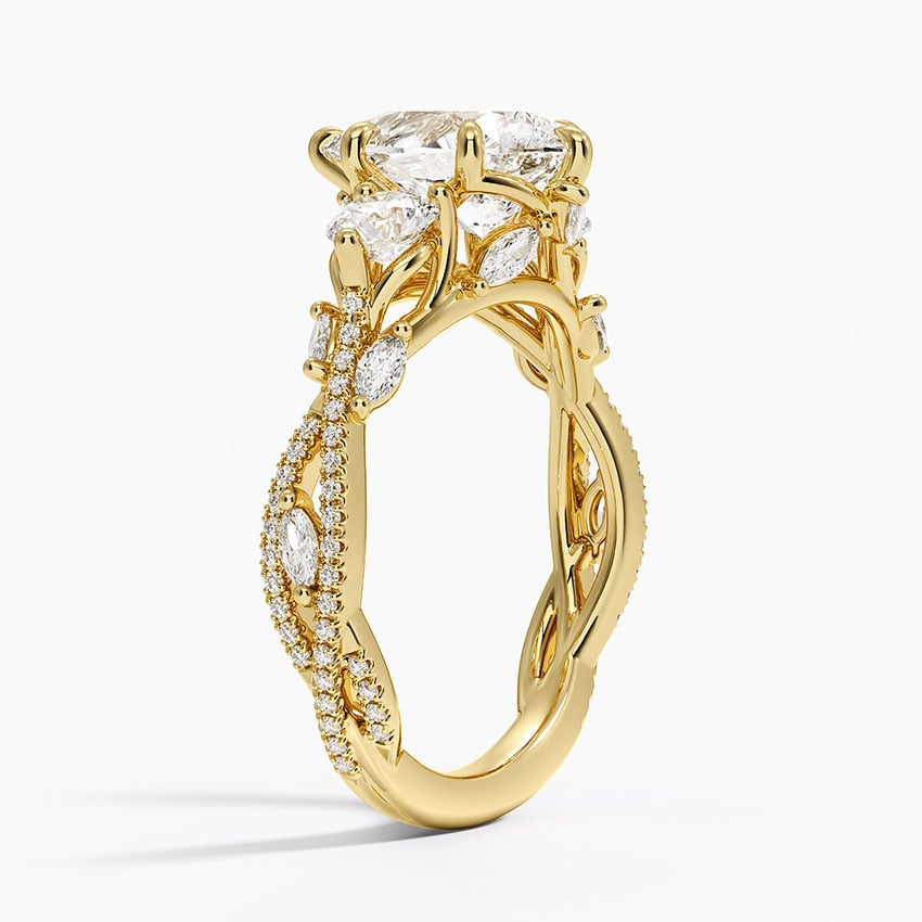 18K Yellow Gold Luxe Secret Garden Three Stone Diamond Ring (1 ct. tw.)