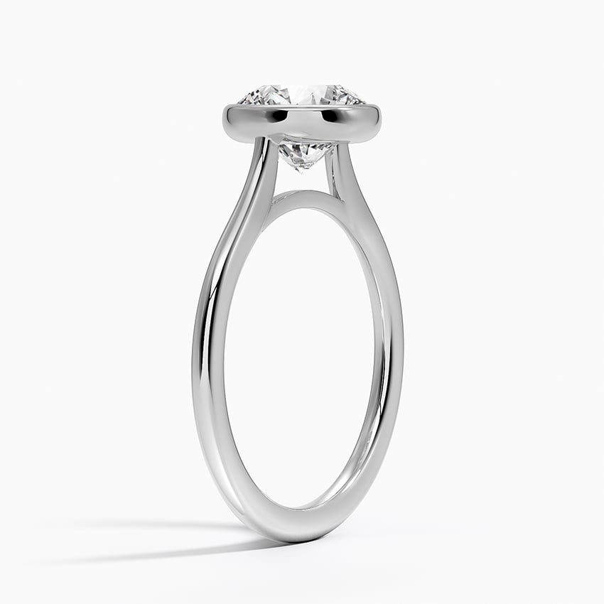 Platinum Petite Luna 1.5mm Bezel Ring