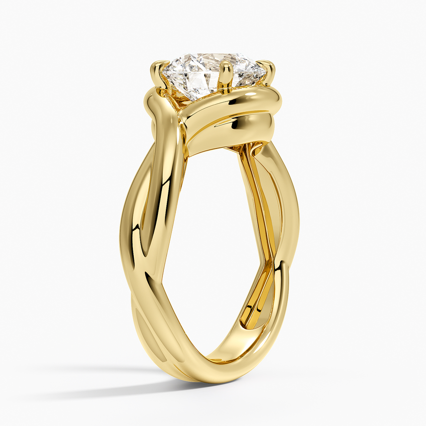 Bypass Twist Bezel Solitaire Diamond Ring