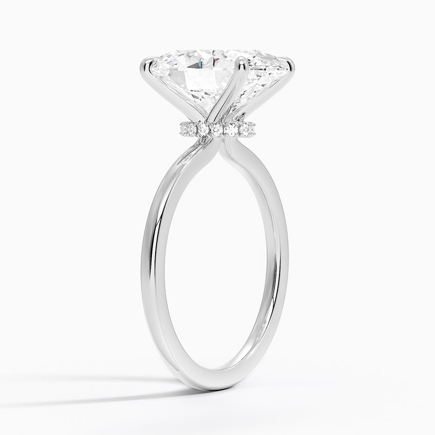 18K White Gold Secret Halo Diamond Ring