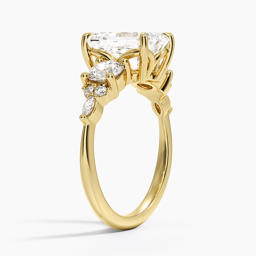 18K Yellow Gold Luxe Nadia Three Stone Diamond Ring