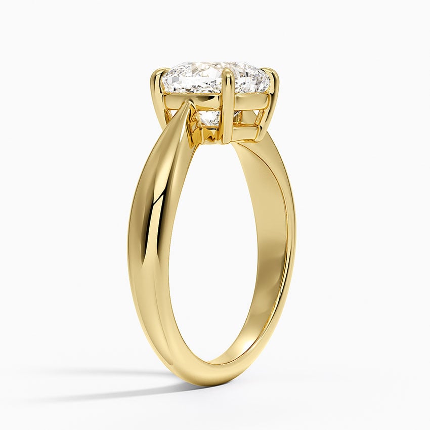 18K Yellow Gold Thea Tapered Solitaire Diamond Ring