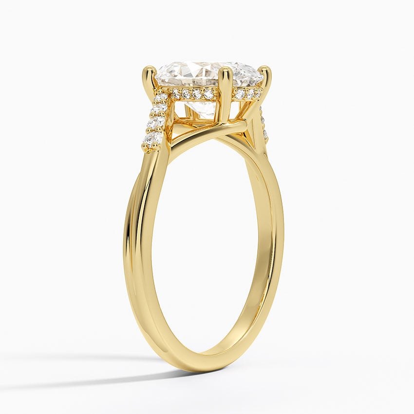 18K Yellow Gold Chamise Hidden Halo Diamond Ring