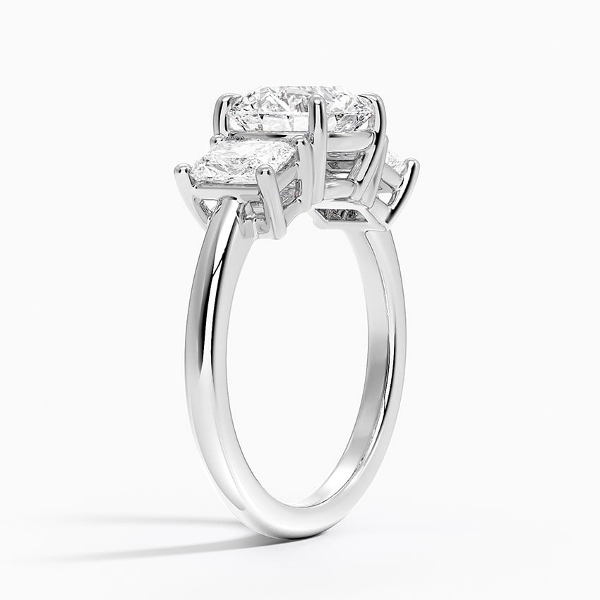 Platinum Luxe Helena Radiant-Cut Three Stone Diamond Ring