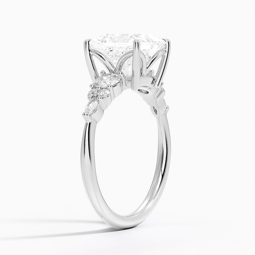 Three Stone Cluster Engagement Ring
