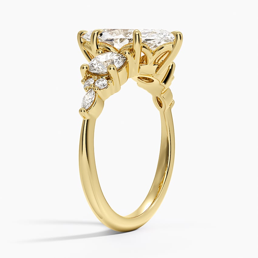 18K Yellow Gold Luxe Nadia Three Stone Diamond Ring
