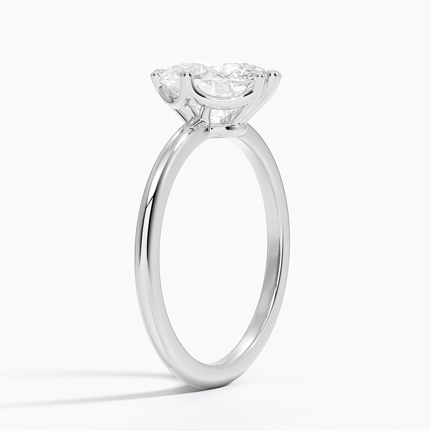 18K White Gold Samara Eight-Prong Solitaire Ring