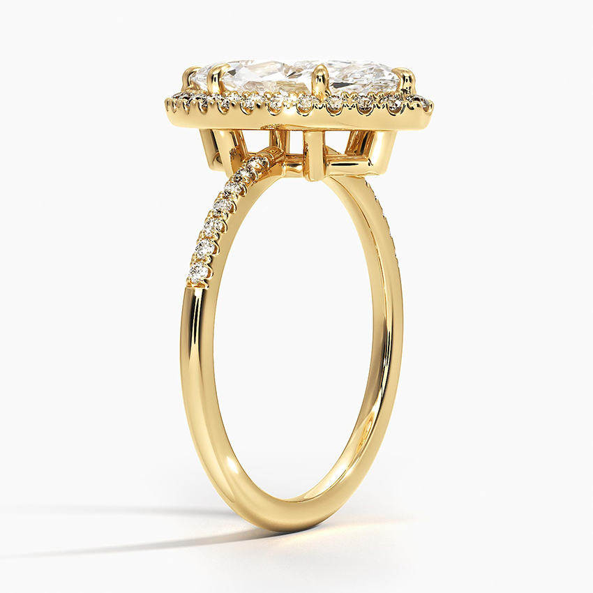 18K Yellow Gold Cambria Halo Diamond Ring