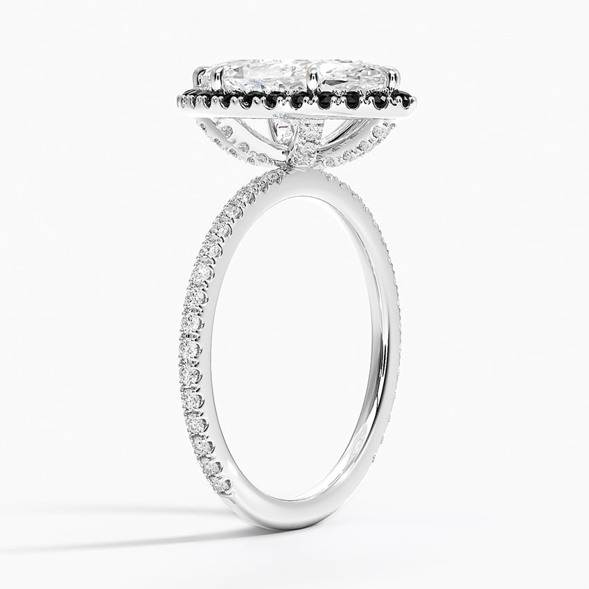 Waverly Halo Diamond Ring with Black Diamond Accents - Brilliant Earth